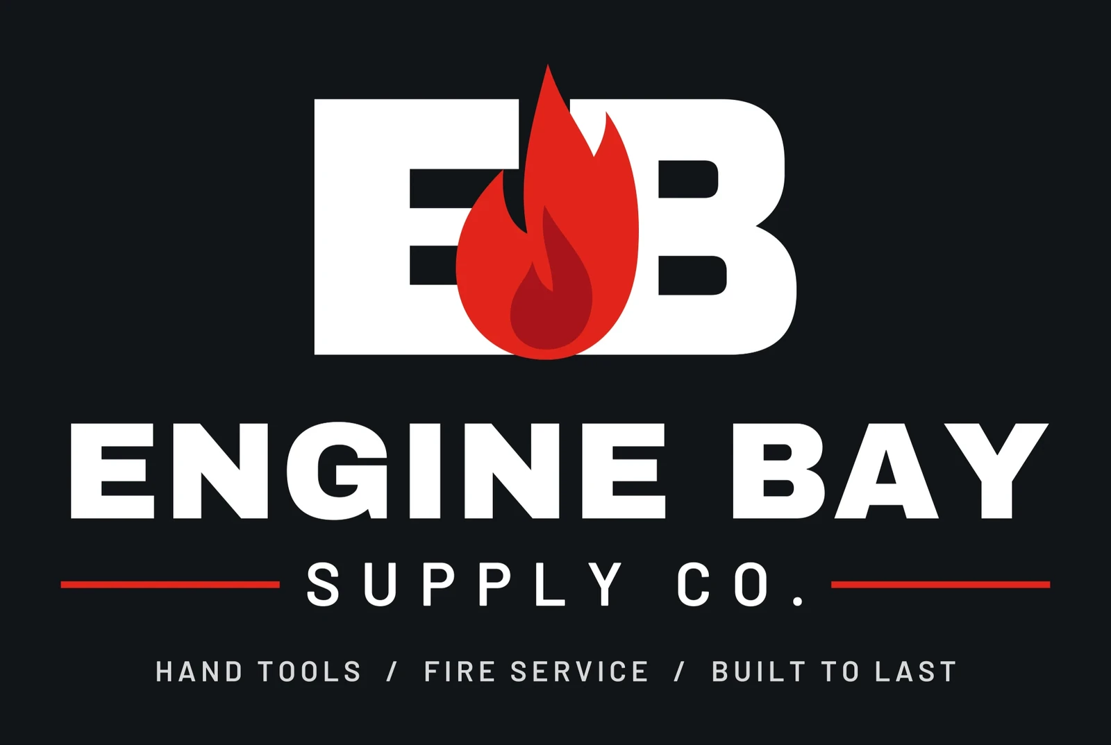 Engine Bay Supply Co. logo: hand tools, fire service, built to last